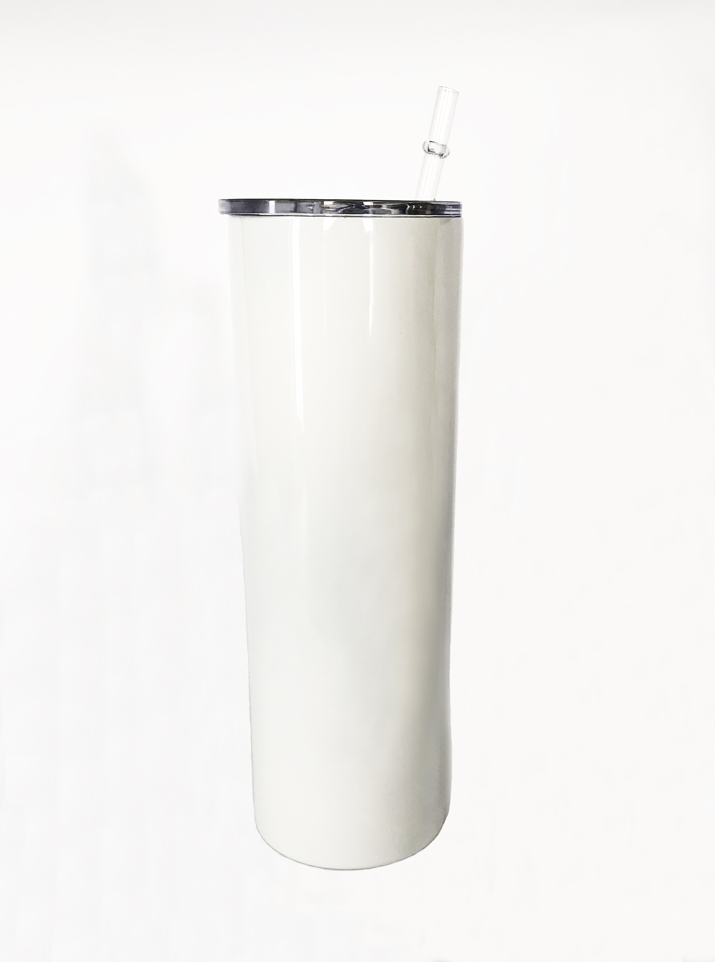 30oz White Sublimation Tumbler Water Bottle with Straw