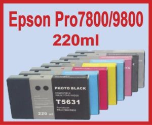 8pcs UltraChrome Compatible Cartridge for Epson Stylus 7800/9800