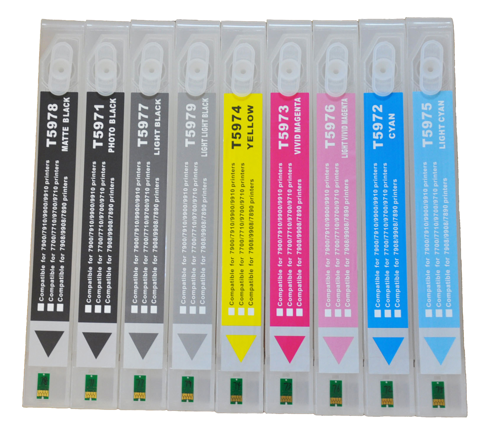 9pcs Refillable Ink Cartridges for Epson Stylus Pro7890/9890