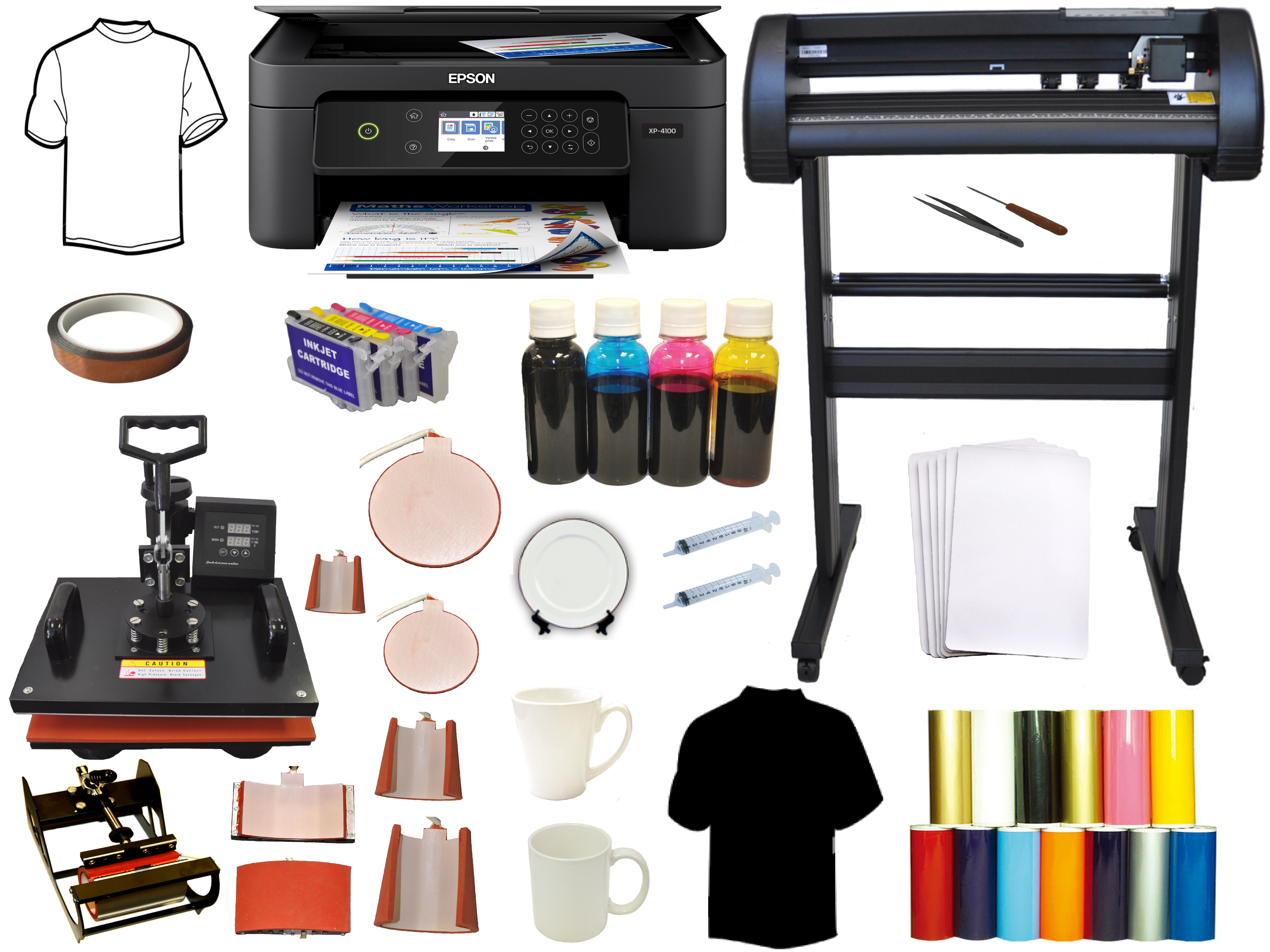 8in1 Heat Press 28" 500g Laser Vinyl CutterSublimation Printer - Click Image to Close