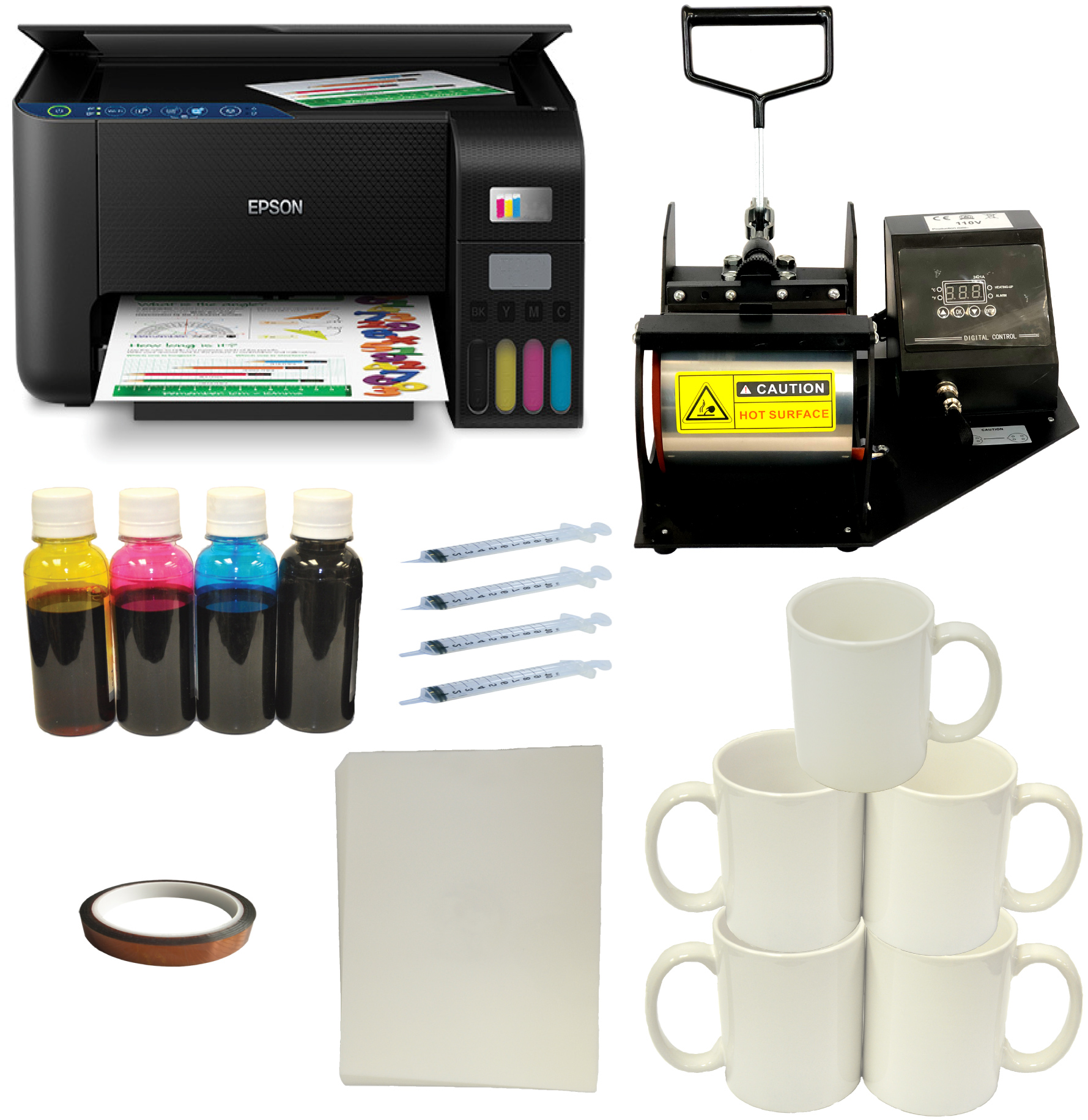 11oz Mug Heat Press SuperTank Wireless Sublimation Ink Printer - Click Image to Close