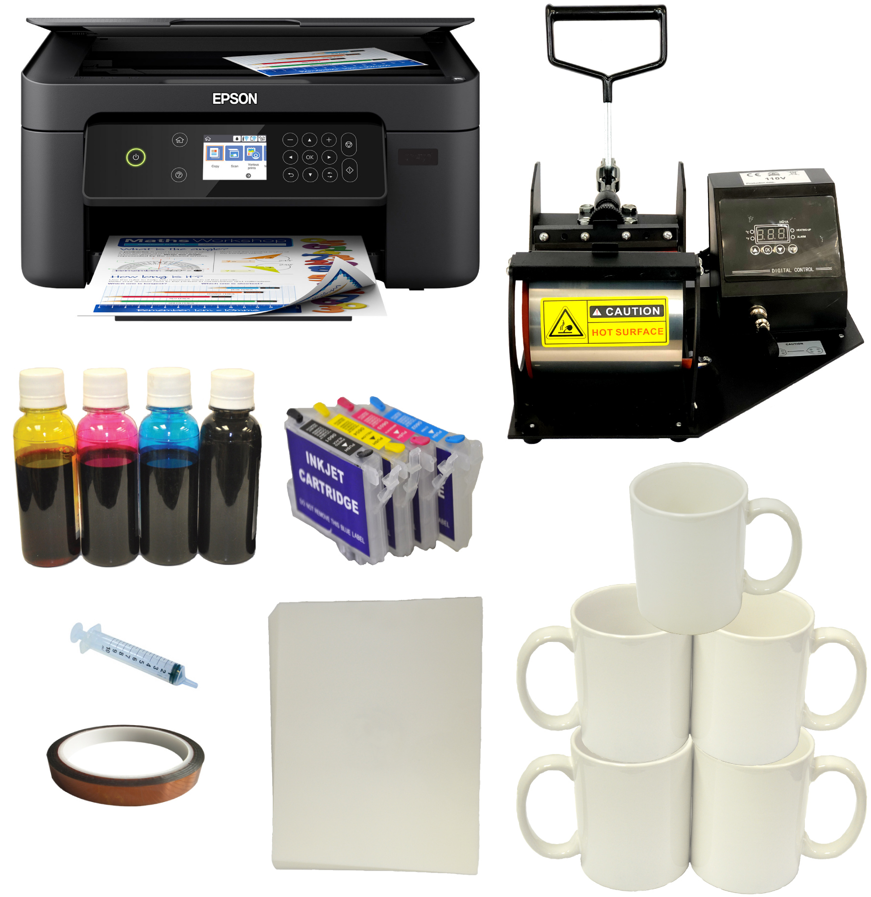 11oz Mug Heat Press Wireless All in One Sublimation Ink Printer - Click Image to Close
