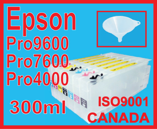 8pcs Refillable Cartridges for Epson 4000/7600/9600