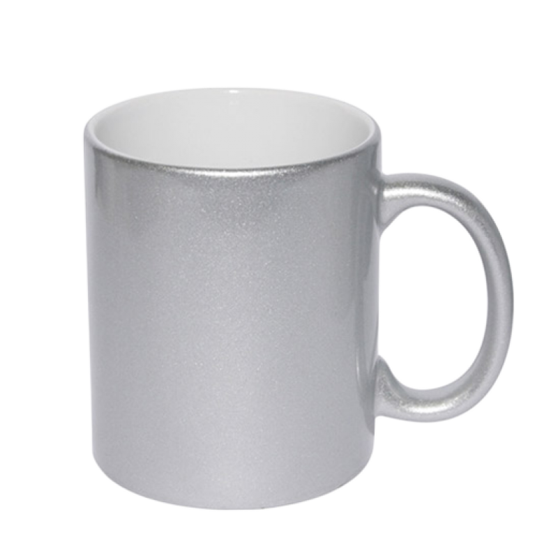 11oz Silver Color Sublimation Coated Mugs - Click Image to Close